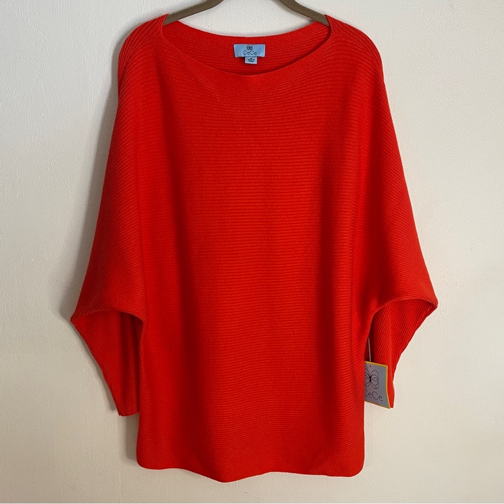 CeCe Women's Ribbed Dolman Sleeve Sweater Size Medium NEW